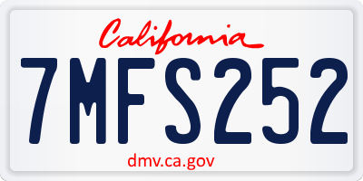 CA license plate 7MFS252