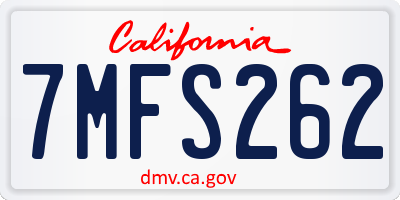 CA license plate 7MFS262