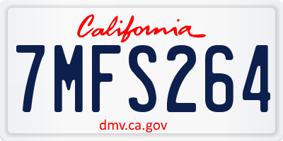 CA license plate 7MFS264