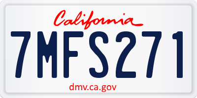 CA license plate 7MFS271
