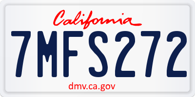 CA license plate 7MFS272
