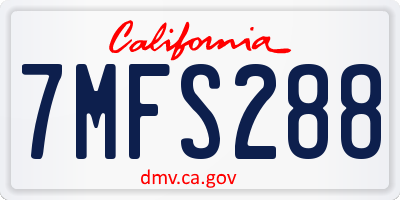 CA license plate 7MFS288