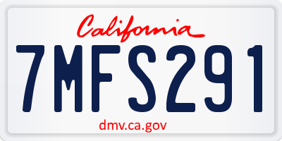 CA license plate 7MFS291