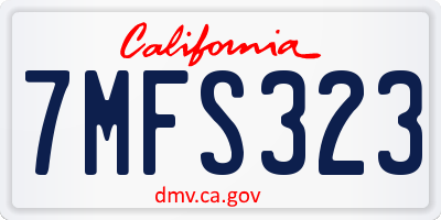 CA license plate 7MFS323
