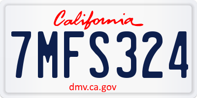 CA license plate 7MFS324