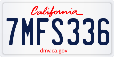 CA license plate 7MFS336