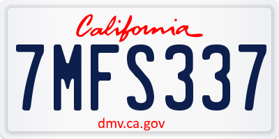 CA license plate 7MFS337