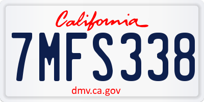 CA license plate 7MFS338