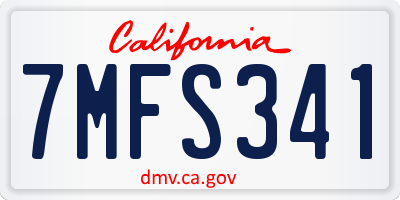 CA license plate 7MFS341