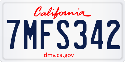 CA license plate 7MFS342