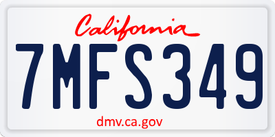 CA license plate 7MFS349