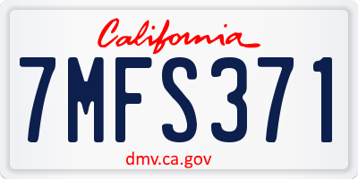 CA license plate 7MFS371