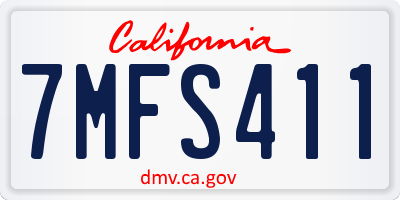 CA license plate 7MFS411