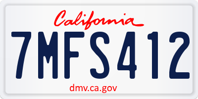 CA license plate 7MFS412