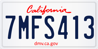CA license plate 7MFS413