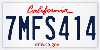 CA license plate 7MFS414