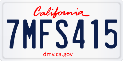 CA license plate 7MFS415