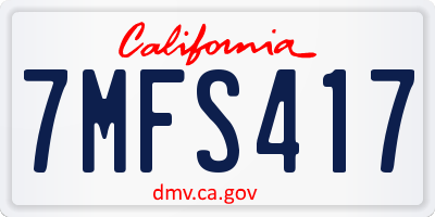 CA license plate 7MFS417