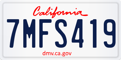 CA license plate 7MFS419