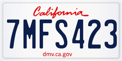 CA license plate 7MFS423
