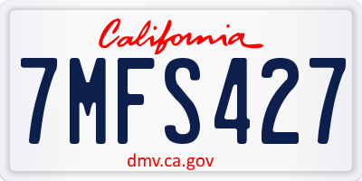 CA license plate 7MFS427