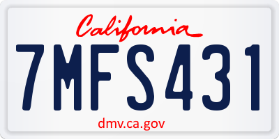 CA license plate 7MFS431