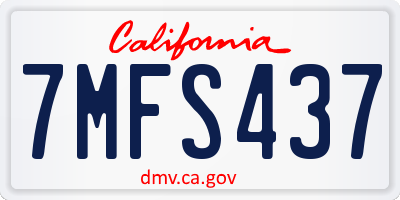 CA license plate 7MFS437