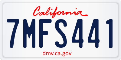 CA license plate 7MFS441