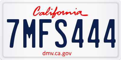 CA license plate 7MFS444