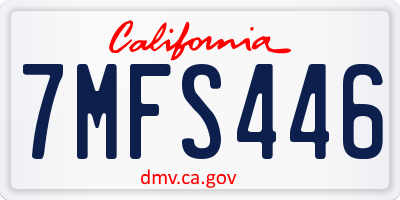 CA license plate 7MFS446