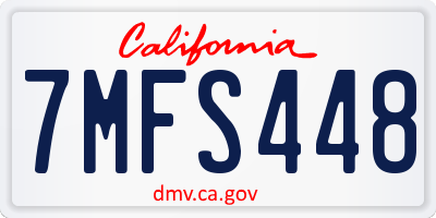 CA license plate 7MFS448