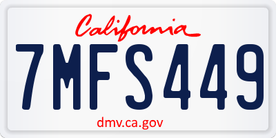 CA license plate 7MFS449