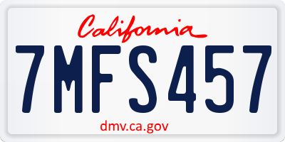 CA license plate 7MFS457