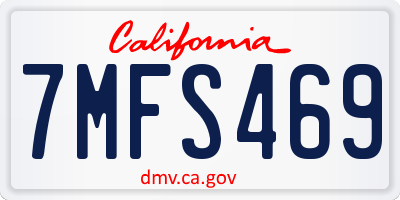CA license plate 7MFS469