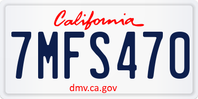 CA license plate 7MFS470
