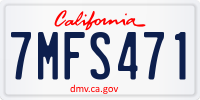 CA license plate 7MFS471
