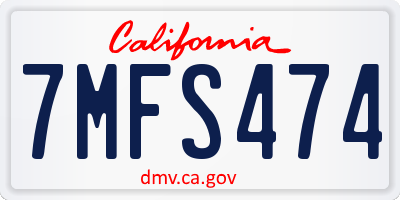 CA license plate 7MFS474