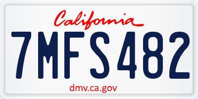 CA license plate 7MFS482