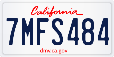 CA license plate 7MFS484
