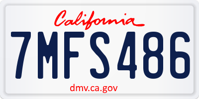CA license plate 7MFS486