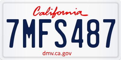 CA license plate 7MFS487