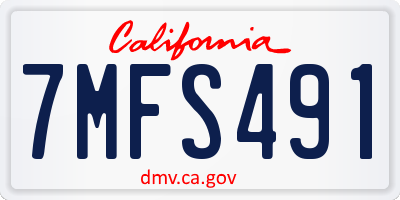 CA license plate 7MFS491