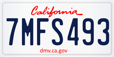 CA license plate 7MFS493