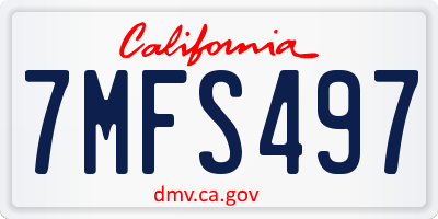 CA license plate 7MFS497