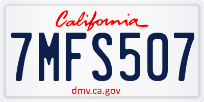 CA license plate 7MFS507