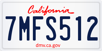 CA license plate 7MFS512