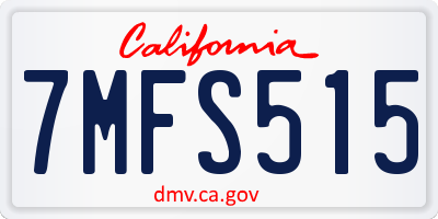 CA license plate 7MFS515