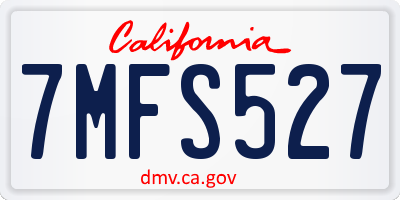 CA license plate 7MFS527
