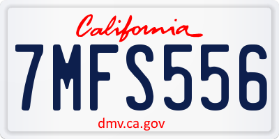 CA license plate 7MFS556