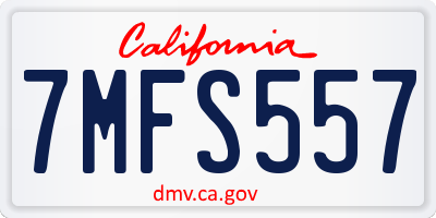 CA license plate 7MFS557